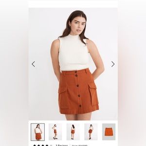 Madewell Curvy Drapey Moleskin Cargo Mini Skirt